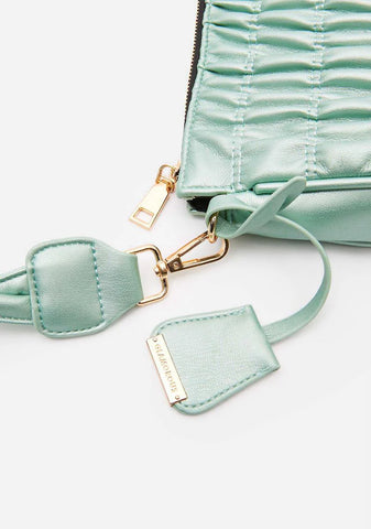 Sage Green Ruched Shoulder Bag