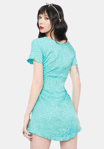 Turquoise Floral Elara Mini Dress