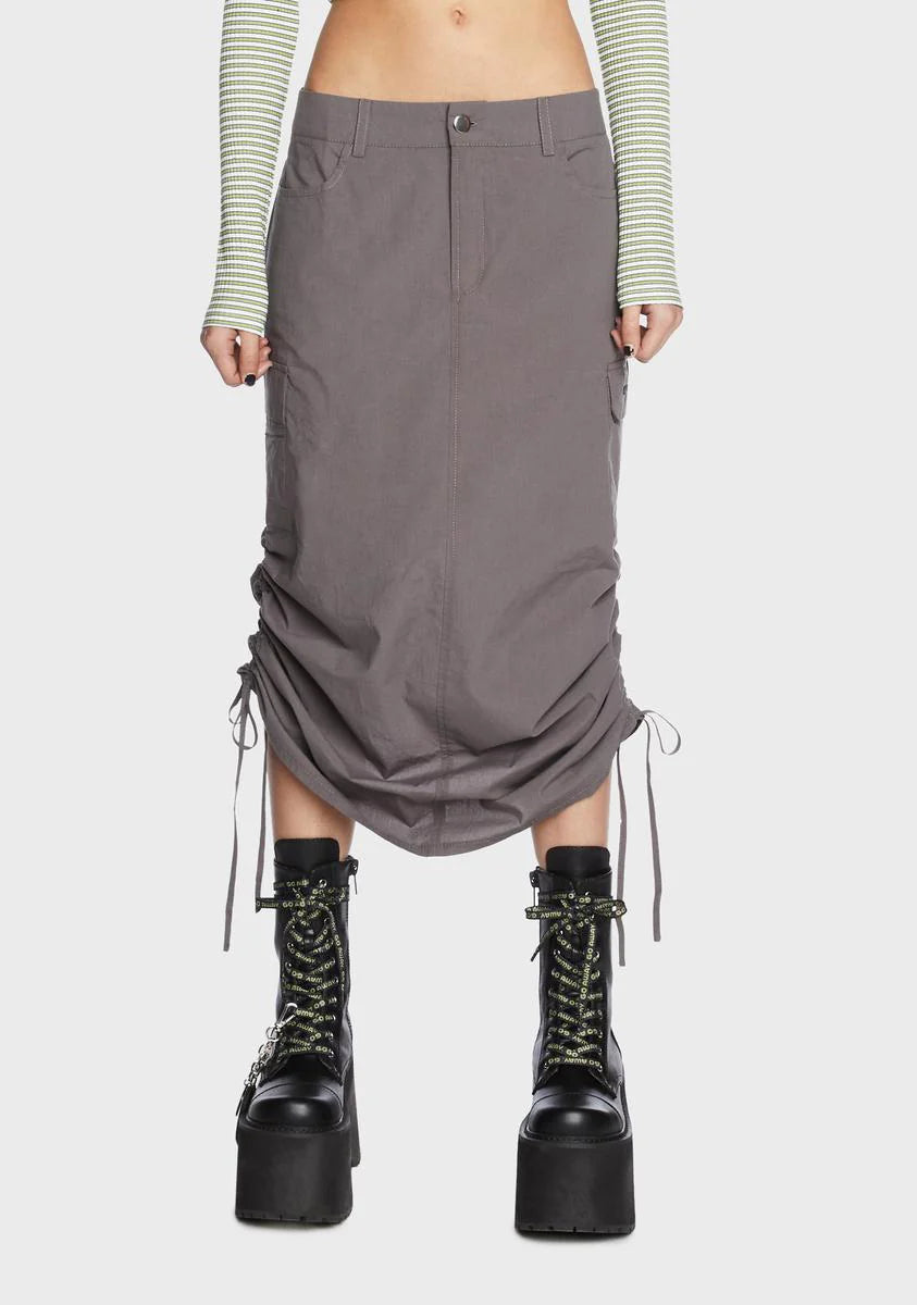 The Misery Chick Midi Cargo Skirt