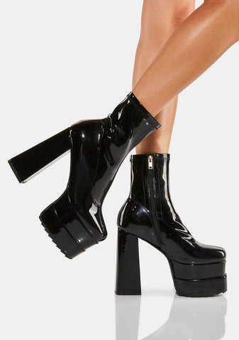 Black Cassette Platform Boots