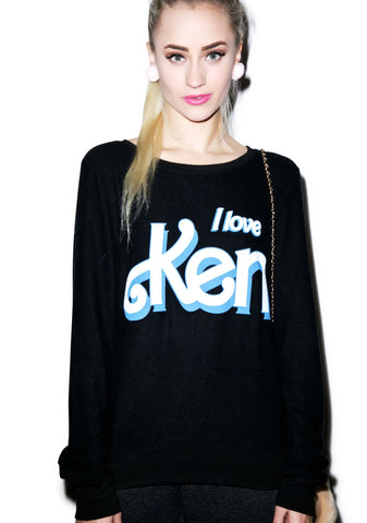 I Love Ken Baggy Beach Jumper - Dark Pink