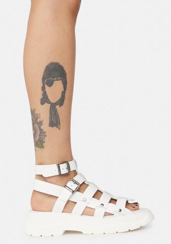 White Gia Gladiator Sandals
