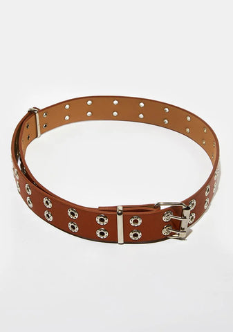 Atmosphere Brown Double Grommet Belt