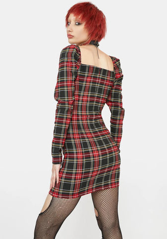 Square Neck Wrap Bodycon Dress