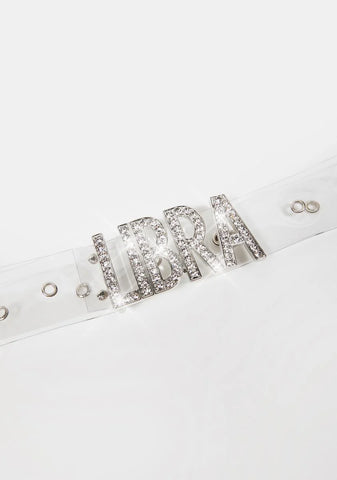 All About Libra Rhinestone Belt