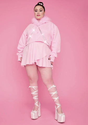 Plus Blinged N' Babied Rhinestone Hoodie