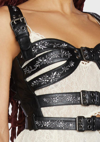 Divided Attention Harness Top - Vegan Leather