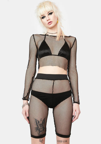 Won't Forget Ya Fishnet Biker Shorts