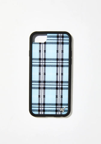 Sky Blue Plaid Iphone Case