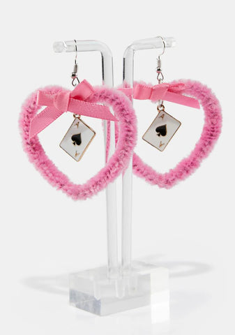 Countin' Cards Heart Earrings