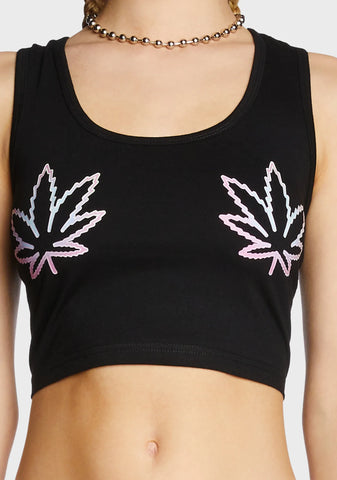 420 Crop Racerback Tank