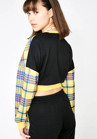 No Classes Plaid Sweatshirt