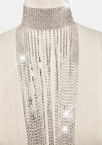 Shining Light Fringe Rhinestone Choker