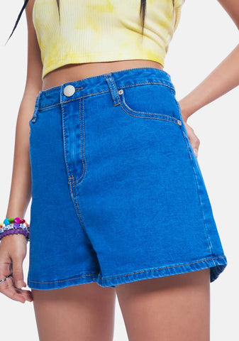 True Blue High Waist Denim Shorts