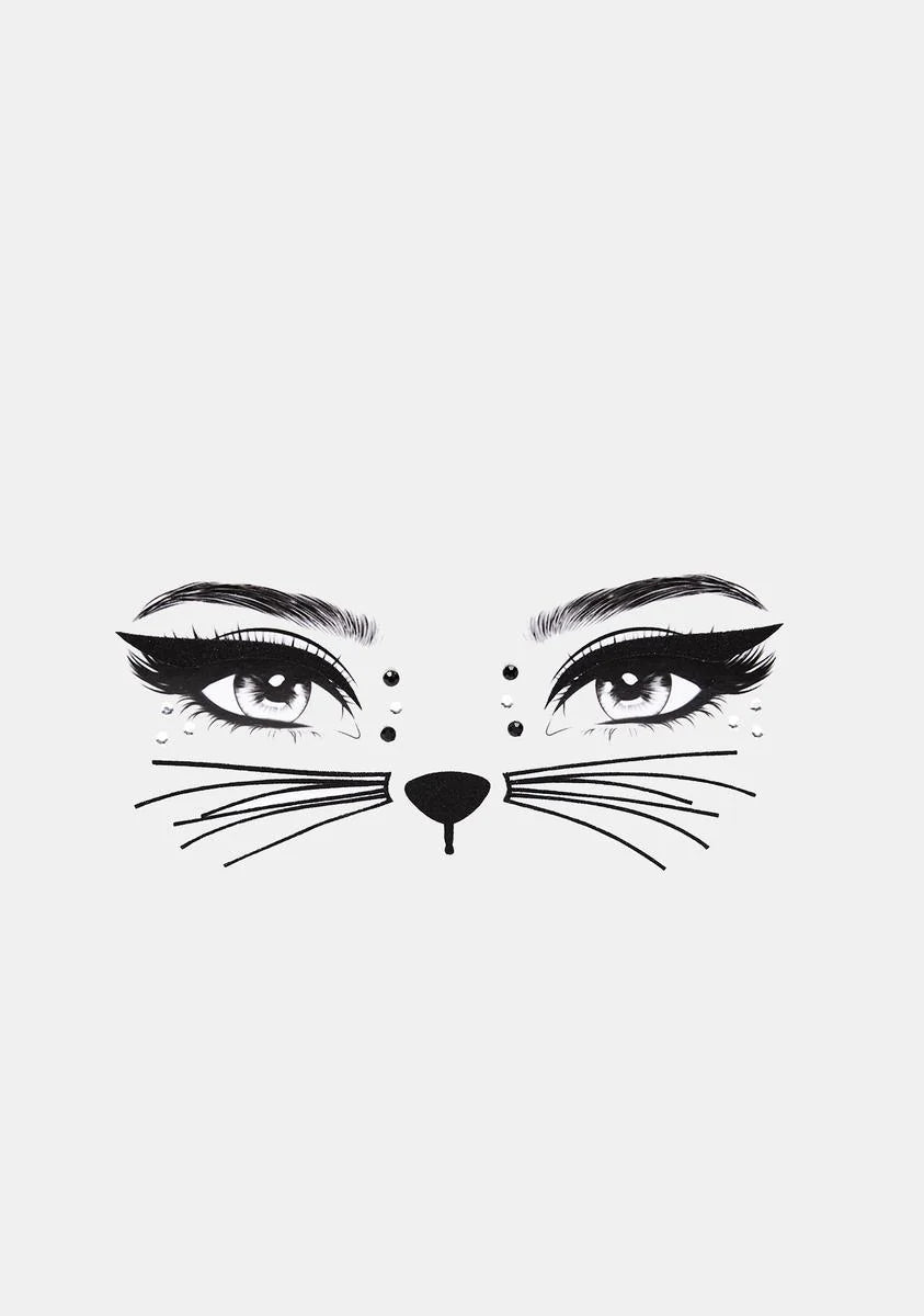 Here Kitty Face Stickers