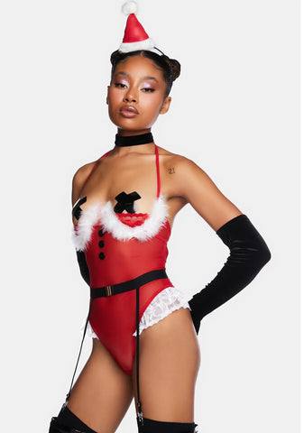 Mrs. Claus Sheer Bodysuit