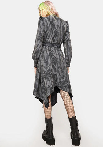 Warning Series Printed Midi Dress