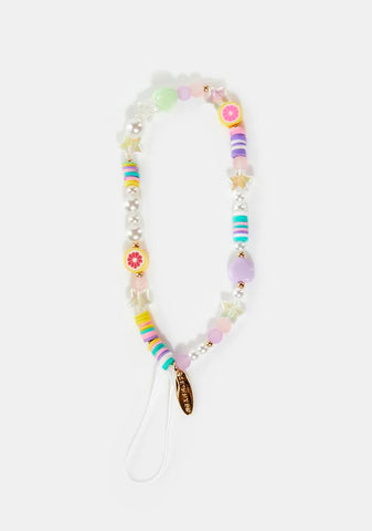 Pink Citrus Beaded Phone Strap
