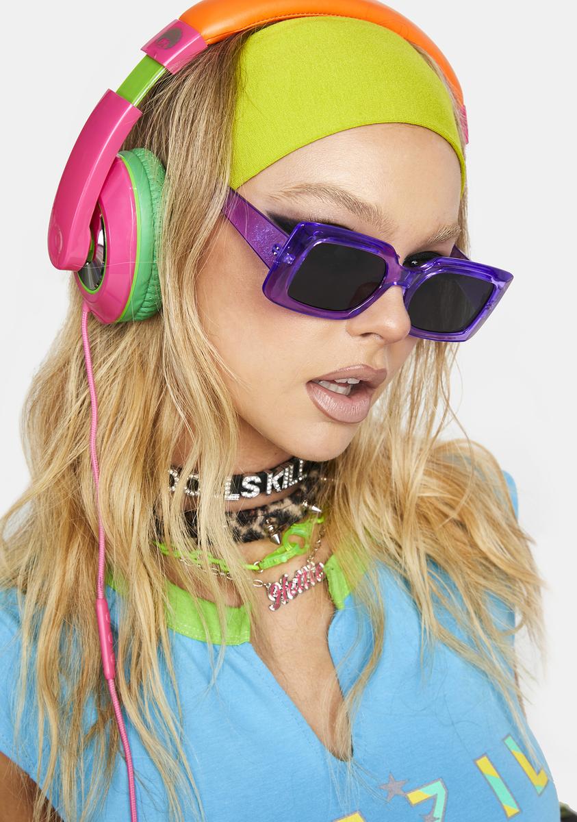 Grape Keep Up With Me Oversized Sunglasses