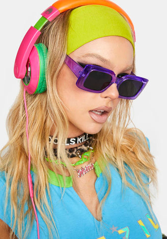 Grape Keep Up With Me Oversized Sunglasses