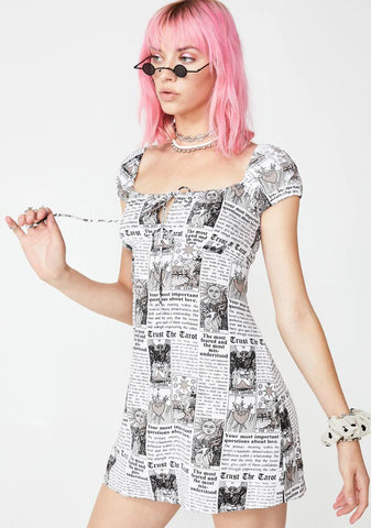 Tarot Gaval Graphic Mini Dress