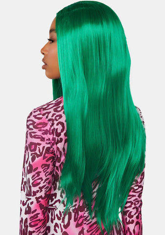 Green Straight Wig