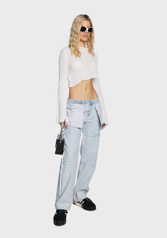 Unravel Low Rise Inside Out Jeans