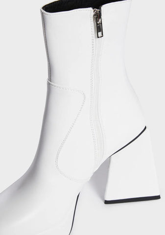 White Never Simple Ankle Boots