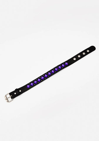 Purple & Black Studded Choker