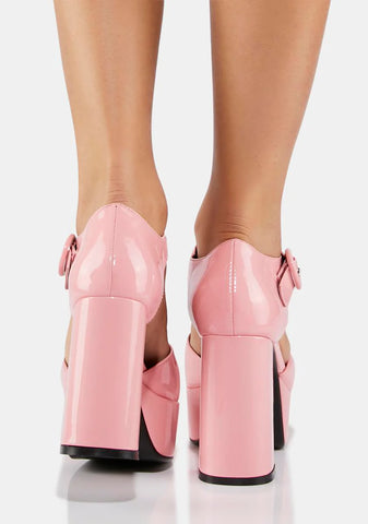 Pink Patent Platform Heels