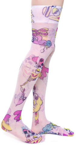 Worped On Acid Sheer Knee High Socks