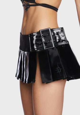 Modulation Liquid Velvet Pleated Micro Skirt