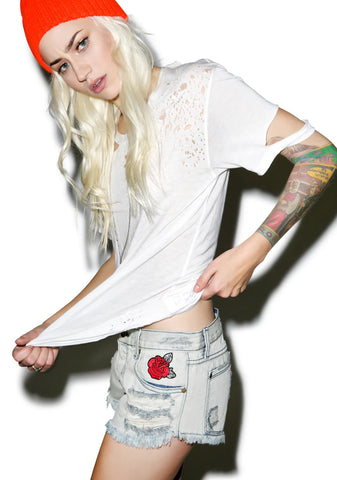 Every Rose Distressed Shorts