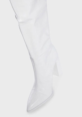 White Daphne Thigh High Boots