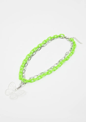 Kiwi Flutter To Friday Layered Chain Necklace