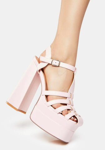 Blush Being In Love Platform Heels