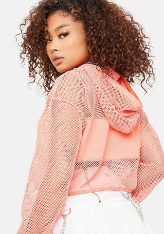 Peachy Secure The Bag Fishnet Hoodie