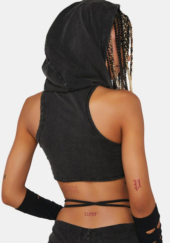 Compression Hooded Crop Top
