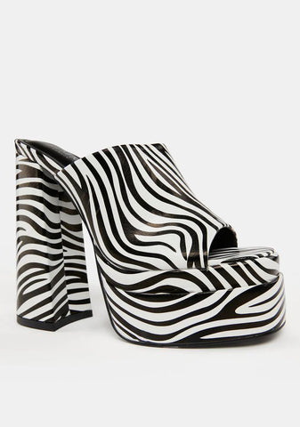 Zebra Platform Mule Heels