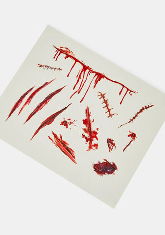 Bloody Cuts Face And Body Sticker Pack