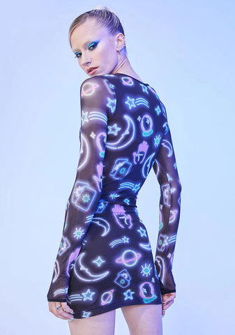 Sign Of The Times Mesh Mini Dress