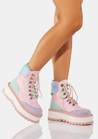 Candy Tears Glitter Platform Boots