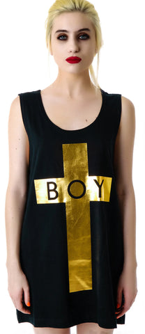 x BOY London Boy Cross Oversized Tank - Black