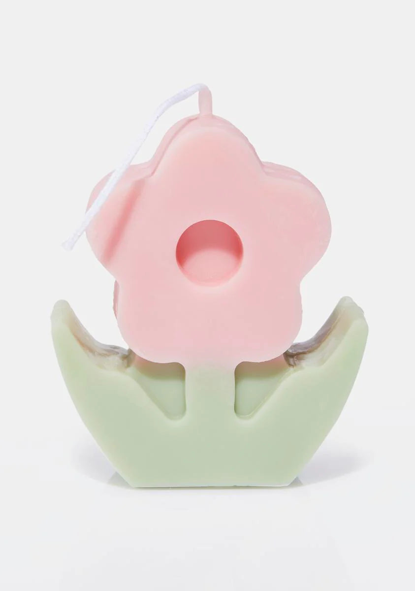 Pink Flower Candle