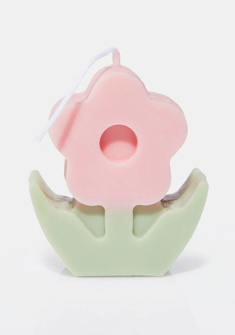 Pink Flower Candle
