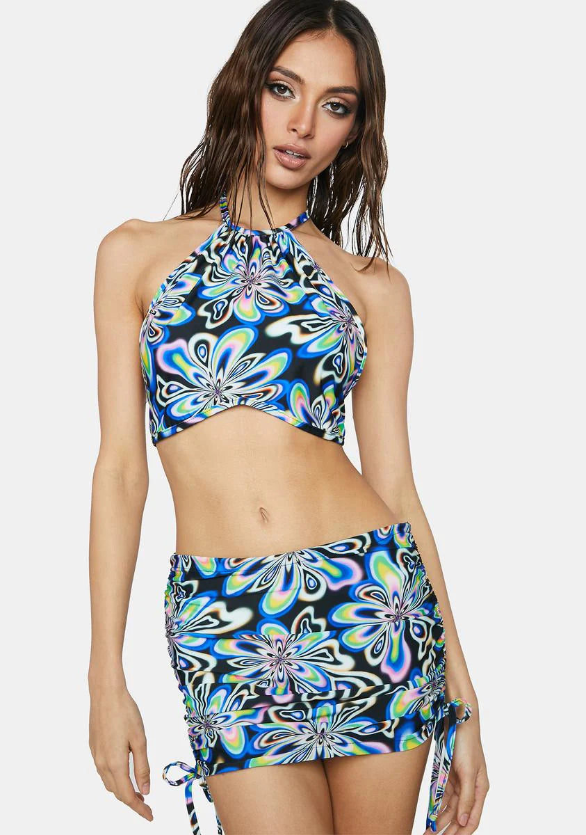 Wildly You Printed Skirt Set