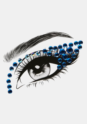Blue Winged Rhinestone Face Gems