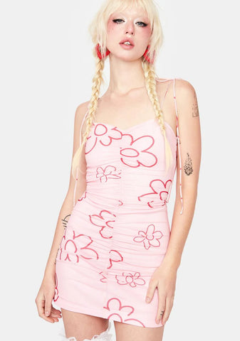 Pink Floral Mini Dress