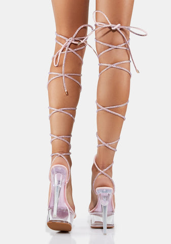 Pink Take Me Away From Here Stiletto Sandals