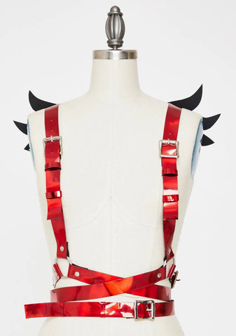 Red Metallic Mini Angel Wings Harness